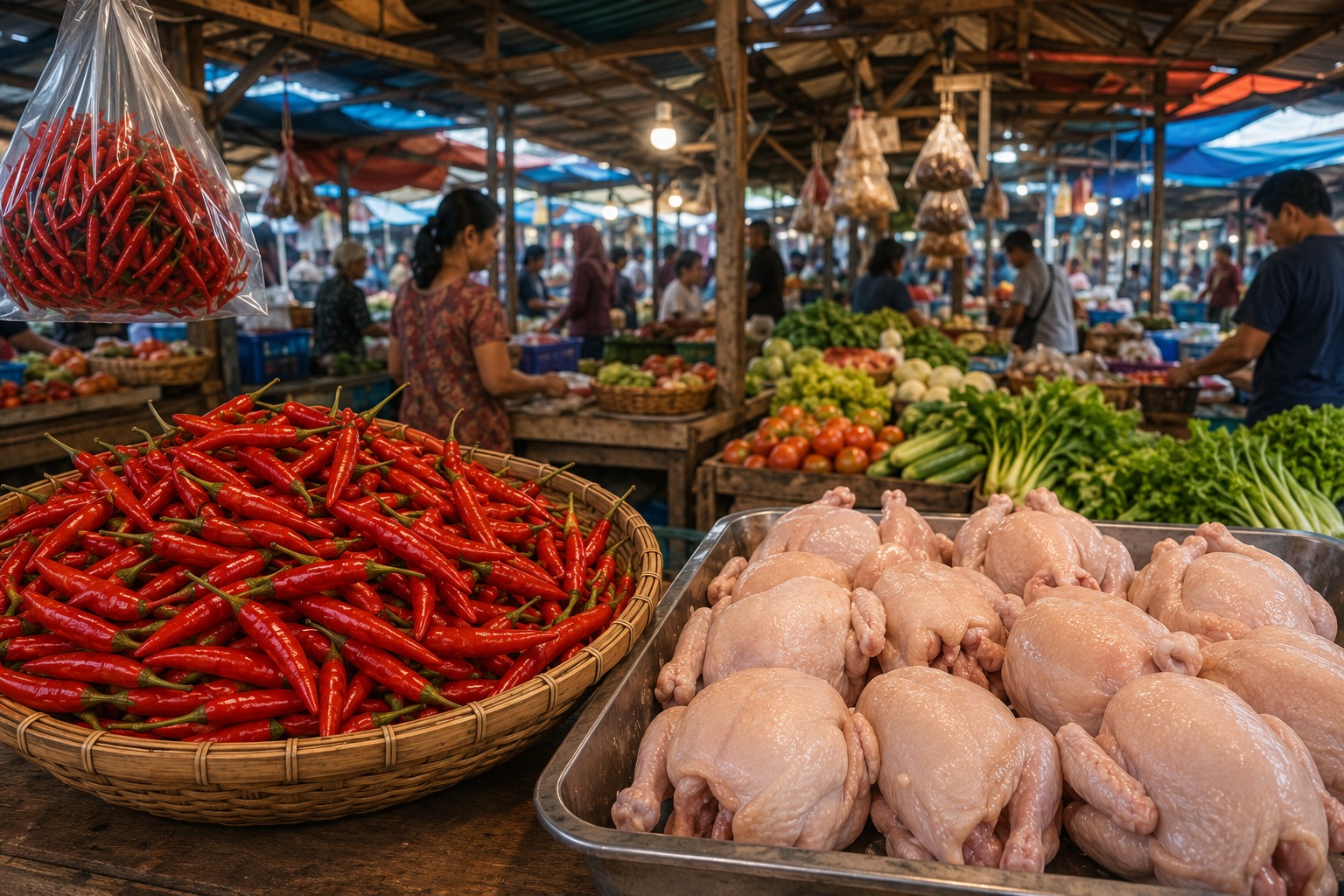 Harga Pangan Jawa Tengah Hari Ini: Cabai Masih di Atas Rp50 Ribu/kg, Ayam Ras Rp35.600/kg